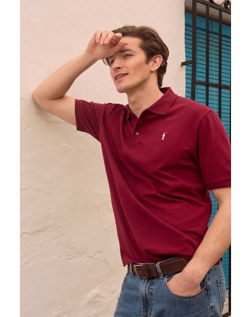 Polo à manches courtes en coton Armand garnet