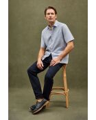 Camicia a manica corta Robin baby in misto lino blu