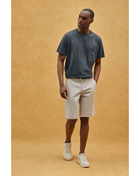 T-Shirt à manches courtes en coton Mehdi stone gray