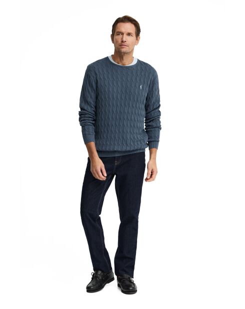 Felpa Ethan in cotone blu denim
