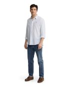 Camicia a maniche lunghe Théophile in misto lino bianco