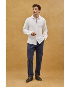 Polo Johan bianca a manica lunga in cotone