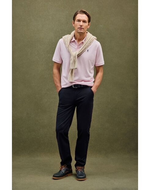 Antoine roze katoenen polo met korte mouwen