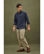 Camicia Rodolphe navy in cotone a manica lunga