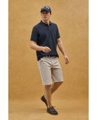 Marineblauw poloshirt van katoen met korte mouwen David