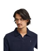 Marineblauwe katoenen polo met korte mouwen Guillaume