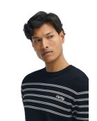 Felpa Luke in cotone navy-ecru