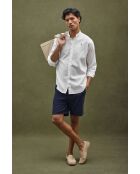 Camicia a maniche lunghe in misto lino bianco Marceau