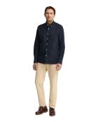 Camicia a manica lunga in cotone blu Honoré