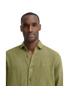 Camicia a manica lunga Norbert in lino verde