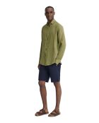 Camicia a manica lunga Norbert in lino verde