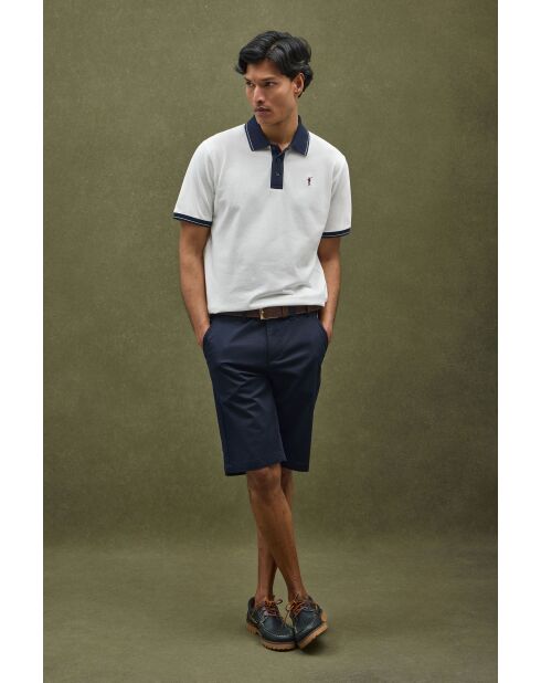 Polo a manica corta Elie in cotone ecru