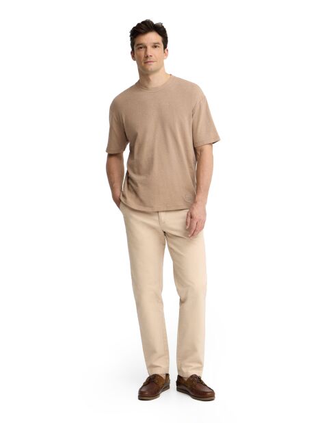 T-Shirt à manches courtes en coton Enrico light brown