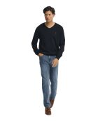 Felpa Alan in cotone blu scuro
