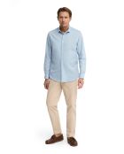 Camicia a manica lunga in cotone blu Karl baby