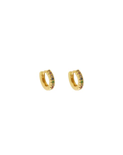 Boucles d'oreilles Madeleine en laiton doré/multicolore