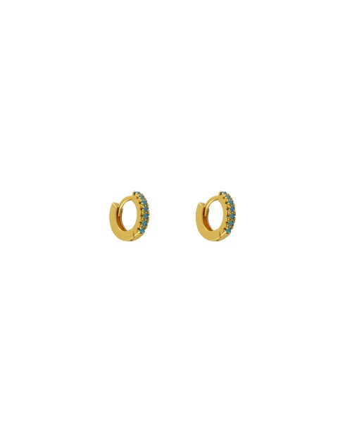 Anya Ohrringe aus goldenem und blauem Messing