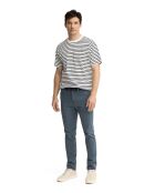 T-Shirt à manches courtes en coton Maël ecru-navy