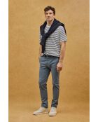 T-Shirt à manches courtes en coton Maël ecru-navy