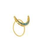 Anillo Yahel de latón dorado/azul