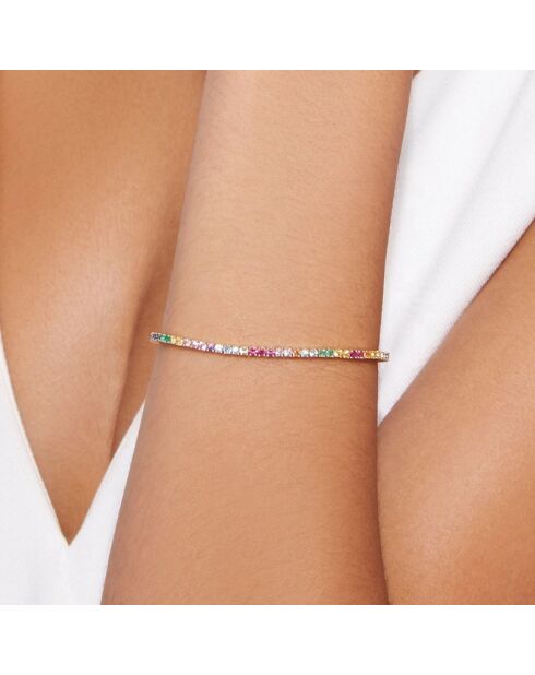Mila armband in goud/veelkleurig messing
