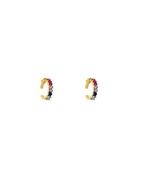 Boucles d'oreilles Toni en laiton doré/multicolore