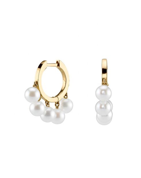 Boucles d'oreilles Lya en laiton doré/perle