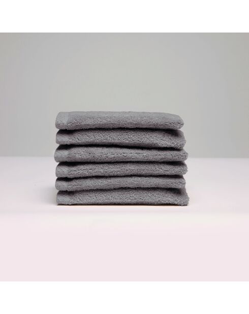 Gant de toilette coton peigné LT Oasis brun - 6x(15x21 cm)