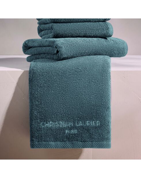 Gant de toilette coton peigné LT Oasis bleu de prusse - 6x(15x21 cm)