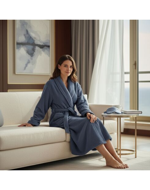 Robe de chambre teddy  bleue