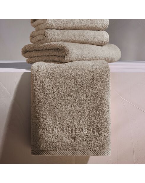 Gant de toilette coton peigné LT Oasis taupe - 6x(15x21 cm)
