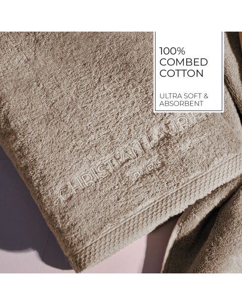 Gant de toilette coton peigné LT Oasis taupe - 6x(15x21 cm)