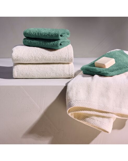 Gant de toilette coton peigné LT Oasis ivoire - 6x(15x21 cm)