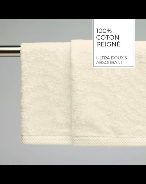 Asciugamani in cotone pettinato LT Oasis avorio - 2x (45x45 cm)