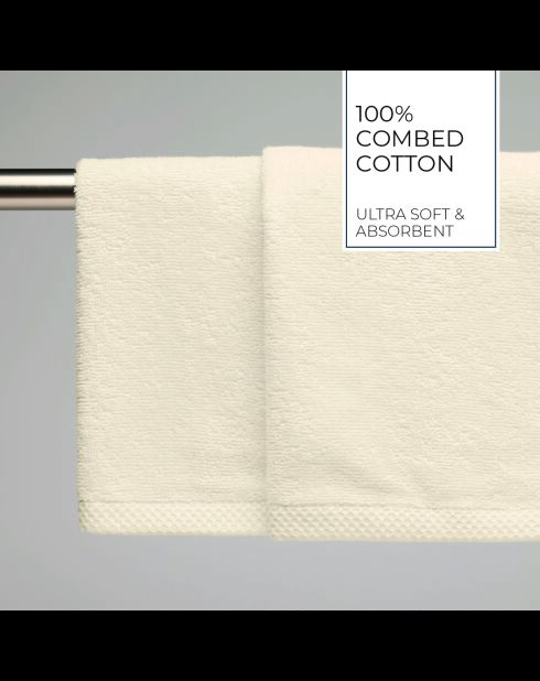 Asciugamani in cotone pettinato LT Oasis avorio - 2x (45x45 cm)