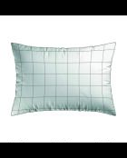 Set di 2 semplici federe in raso di cotone a quadri bianco/tortora - 2x (50x70 cm)
