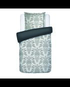 Parure housse de couette + taie carrée satin de coton Élégance persane beige
