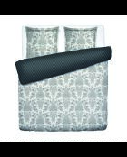 Parure housse de couette + taie carrée satin de coton Élégance persane beige