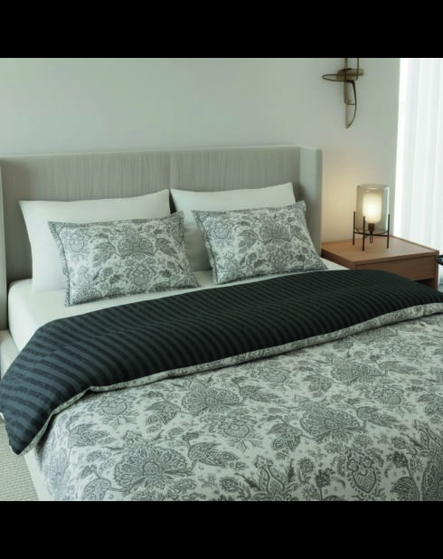 Federa per cuscino Persian Elegance in raso di cotone grigio 03 - 2x (50x70 cm)