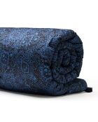 Édredon avec glands satin de coton Eclipse fleuri bleu - 140x200 cm