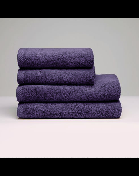 Asciugamano + telo da bagno in cotone pettinato viola LT Oasis - 2x (50x100 cm)