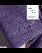 Asciugamano + telo da bagno in cotone pettinato viola LT Oasis - 2x (50x100 cm)