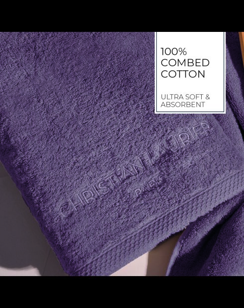 Asciugamano + telo da bagno in cotone pettinato viola LT Oasis - 2x (50x100 cm)