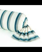 Custodia Mateo in raso di cotone bianco/blu - 43x210 cm