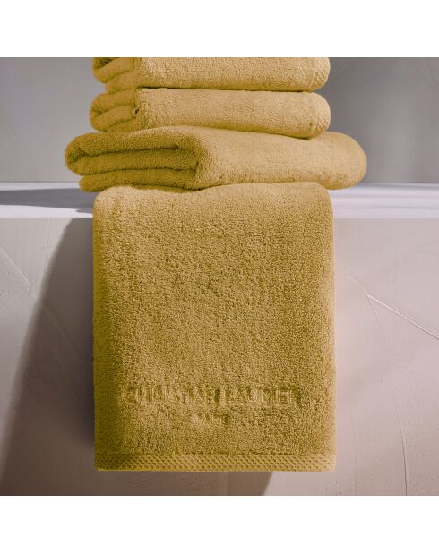 Gant de toilette coton peigné LT Oasis jaune moutarde - 6x(15x21 cm)