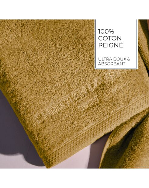Gant de toilette coton peigné LT Oasis jaune moutarde - 6x(15x21 cm)