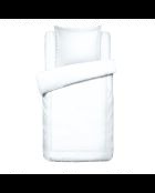 Parure housse de couette + taie carrée satin de coton Biarritz blanches