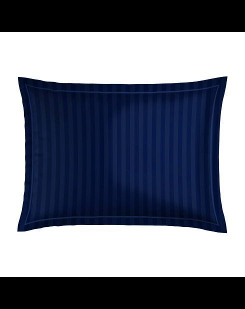 Taie d'oreiller satin de coton Eclipse fleuri bleue 11 - 2 x (50 x 70 cm)