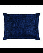 Taie d'oreiller satin de coton Eclipse fleuri bleue 11 - 2 x (50 x 70 cm)