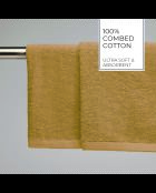 Asciugamani in cotone pettinato LT Oasis giallo senape - 2x (45x45 cm)